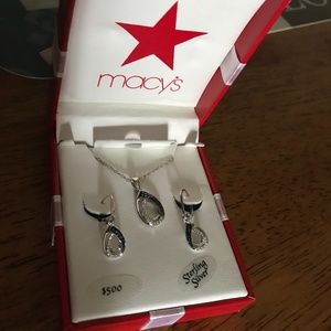Sterling and diamond chips set-NEW
